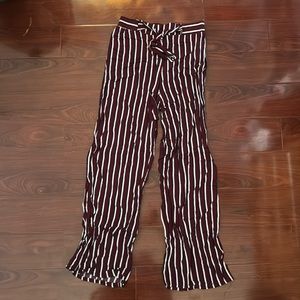 Maroon Striped Pants